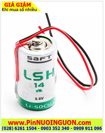 Saft LSH14 (Dây đỏ đen); Pin nuôi nguồn Saft LSH14 lithium 3.6v C 5500mAh chính hãng _Xuất xứ Pháp